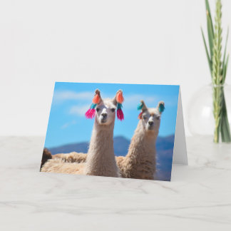 Blank Greeting Card - Llamas