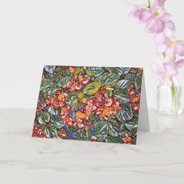 Blank Greeting Card - SG Begonias (Orchid)
