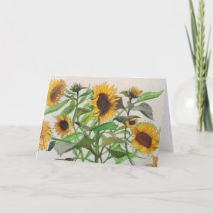 Blank Greeting Card Sunflowers