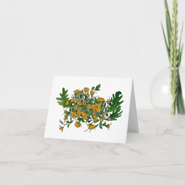 Blank Greeting Card Yellow Roses (Front)