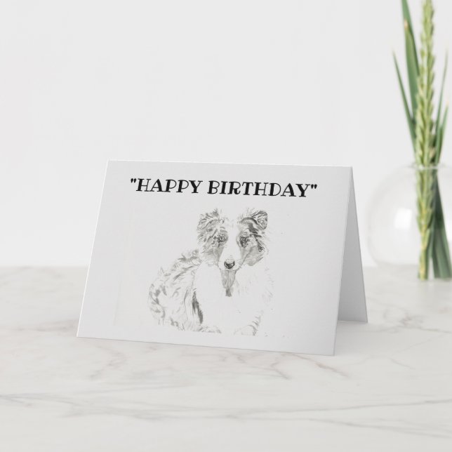 Blank Happy Birthday Dog Card (Front)