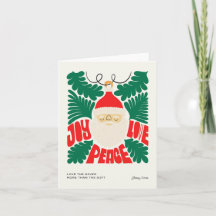 Blank Holiday Santa Christmas Card