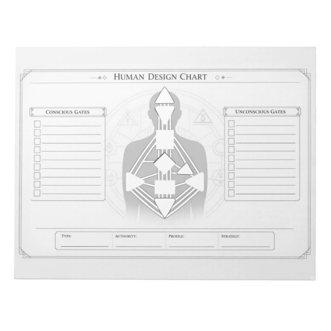 Blank Human Design Chart Notepad (Front)