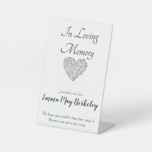 Blank In Loving Memory Table Sign for Weddings