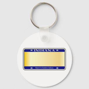 Blank Indiana State License Plate Key Ring