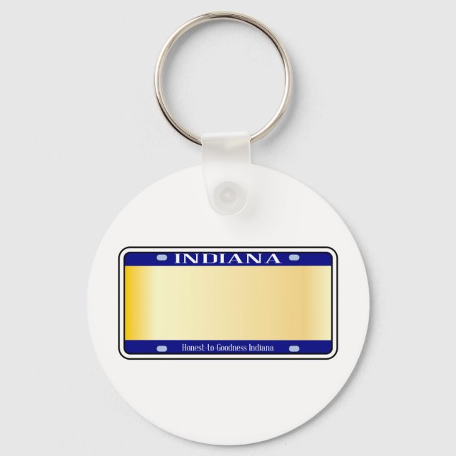 Blank Indiana State License Plate Key Ring (Front)