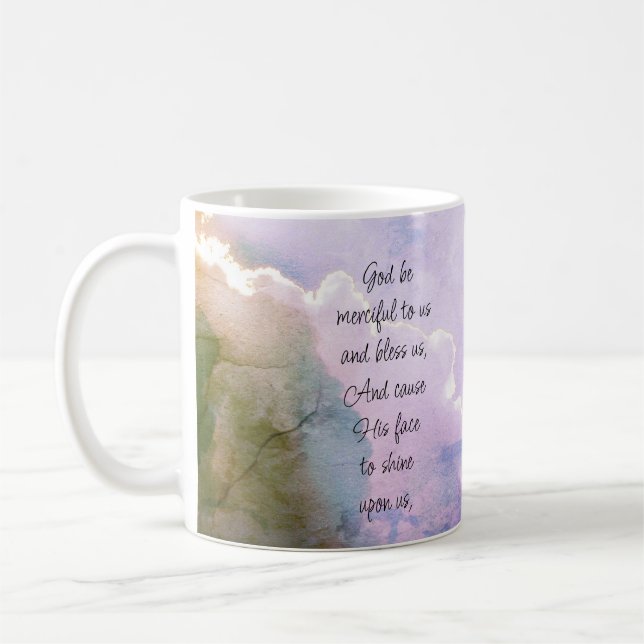 Blank Inside Beautiful Psalm 67 Blessing Upon Us Coffee Mug (Left)
