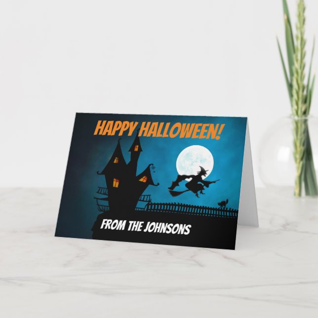Blank Inside Happy Halloween Greeting Card (Front)