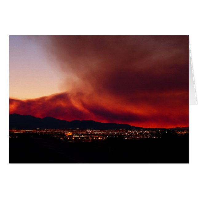 Blank Inside,  Sky on Fire Las Vegas Greeting Card (Front Horizontal)