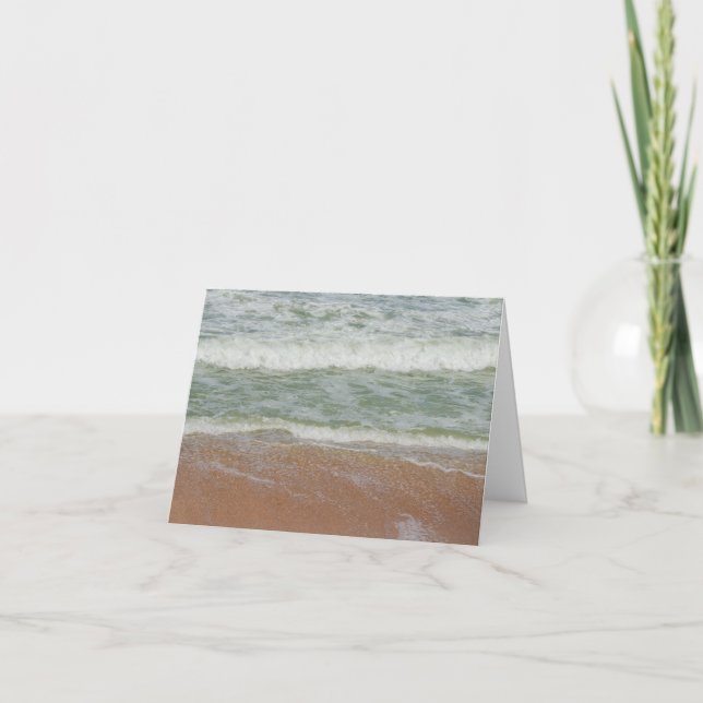 Blank Inside, Waves On the Beach Nature Image Card (Front)
