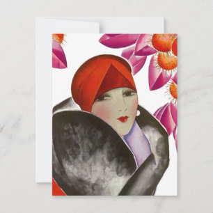 Blank Inviation Afternoon Tea Fashionable Lady