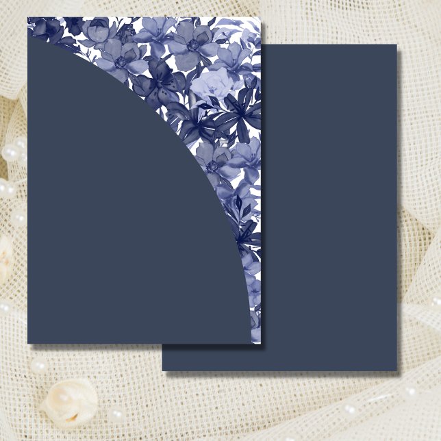 Blank Invitation DIY Arch Navy Blue Floral (Creator Uploaded)