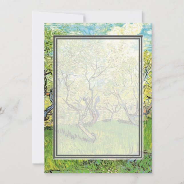 blank invitation. van Gogh Orchard in Blossom Invitation (Front)