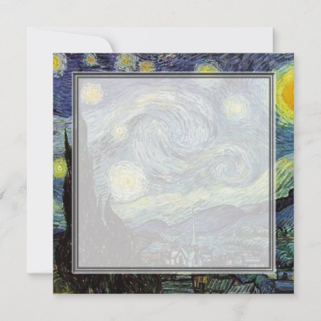 blank invitation, van Gogh starry night Invitation (Front)