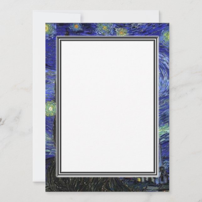 blank invitation, van Gogh starry night Invitation (Front)