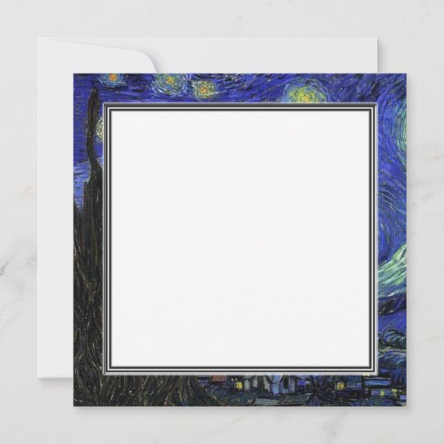 blank invitation, van Gogh starry night Invitation (Front)
