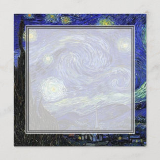 blank invitation, van Gogh starry night Invitation