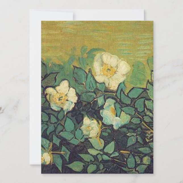 Blank invitation, Van Gogh Wild Roses Invitation (Front)