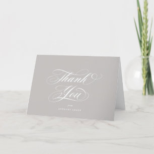 Blank Latte Elegant Script Graduation Thank You Card
