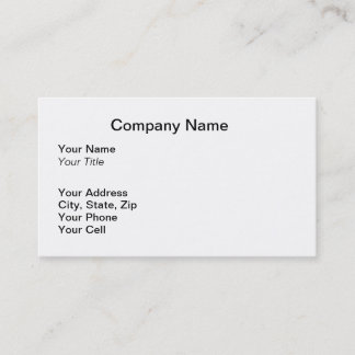 Blank Left Aligned Biz Card