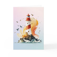 Blank Lighthouse Greeting Card
