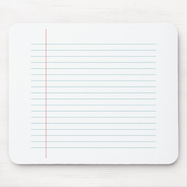 Blank Lined Paper Mouse Pad (Front)