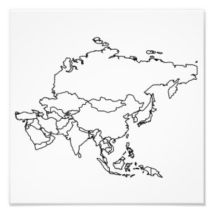 Blank Map of Asia Photo Print