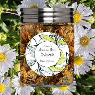 Blank Medicinal Herb Jar Label Apothecary