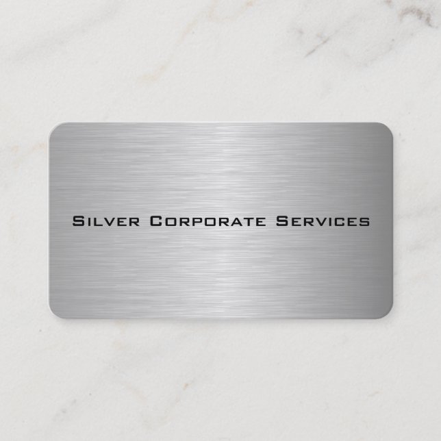 Blank Metallic Corporate Business Card (Front)