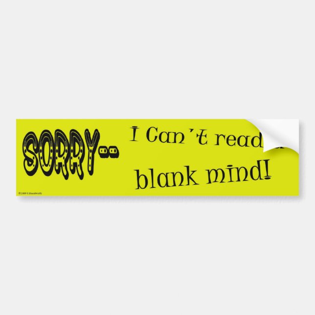 blank mind bumper sticker (Front)