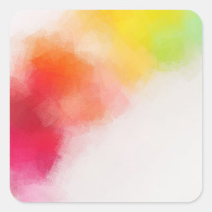 Blank Modern Colourful Template Pink Red Yellow Square Sticker