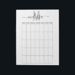 Blank Month Monogram Planning Calendar Planner Notepad<br><div class="desc">This design may be personalised in the area provided by changing the photo and/or text. Or it can be customised by clicking Personalise this Template and then choosing the click to customise further option and delete or change the colour of the background, add text, change the text colour or style,...</div>