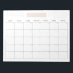 Blank Monthly Calendar Planner Notepad<br><div class="desc">An undated,  blank calendar planner for you to write down your fitness calendar,  events,  tasks,  meals,  and more!</div>