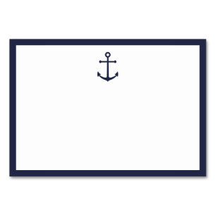 Blank Nautical Navy Blue Anchor Wedding Wishes Table Number