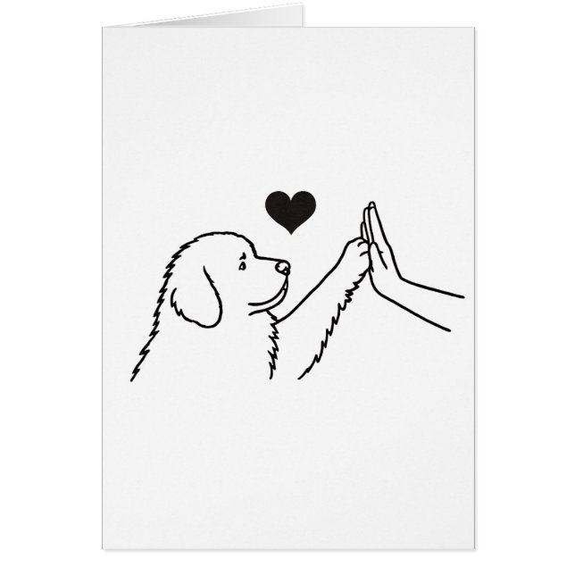 (BLANK) Newfoundland Dog Puppy High Five Paw (Front)