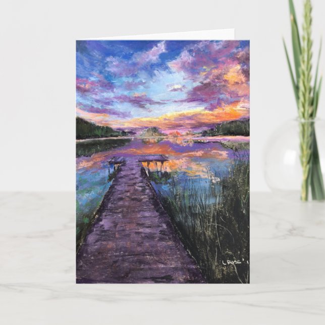 Blank Note Card 5 x 7 "At the End of the Dock" (Front)