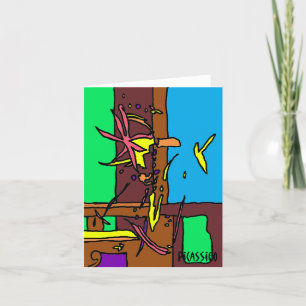 Blank Note Card bright colourful graphic art