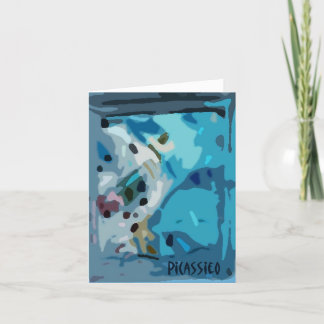 Blank Note Card in Shades of Blue, "Cool Java"