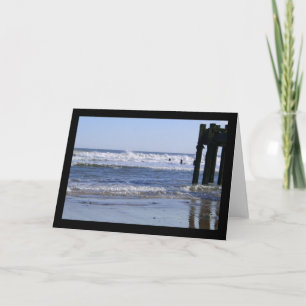 blank note card, sea view Blyth Norhthumberland UK Card