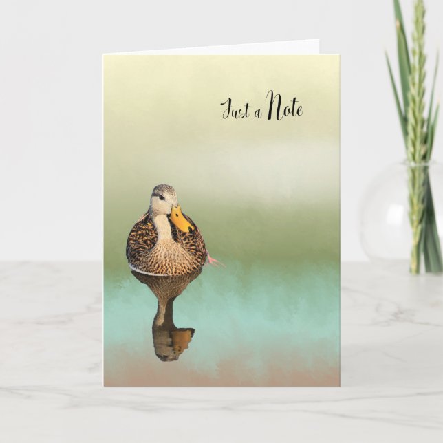 Blank Note Card with Mottled Duck (Front)