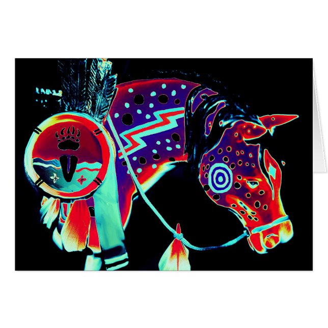 Blank Note Card with "Painted Pony" Design (Front Horizontal)