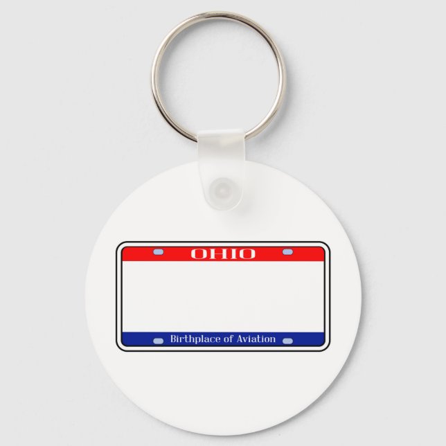 Blank Ohio License Plate Key Ring (Front)