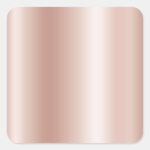 Blank Pale Rose Gold Ombre Foil Square Sticker