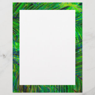 Blank Palm Leaf Border  Custom Letterhead