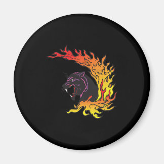 blank panther and flames magnet