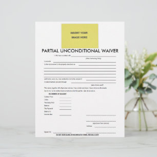 Blank Partial Unconditional Waiver Form