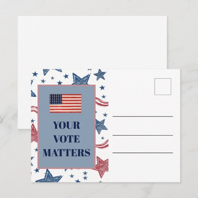 Blank Patriotic Vote Campaign Postcard (Front/Back)