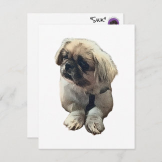 Blank Pekingese Card featuring "Sink"