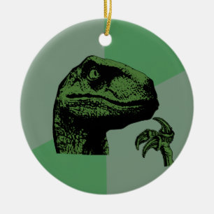 Blank Philosoraptor Ceramic Tree Decoration