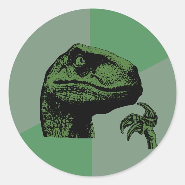 Blank Philosoraptor Classic Round Sticker (Front)